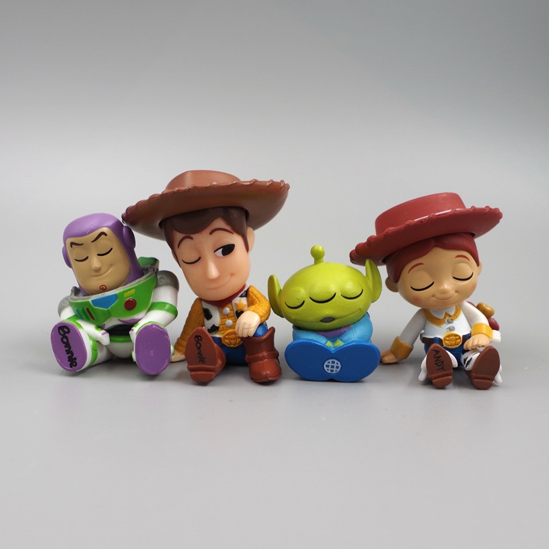 DISNEY Bộ 4 Mô Hình Nhân Vật Phim Hoạt Hình toy story Bằng pvc