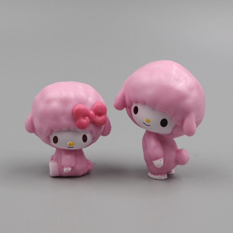 Set 6 Mô Hình Mô Phỏng Nhân Vật Hoạt Hình sanrio my melody 3-3.5cm