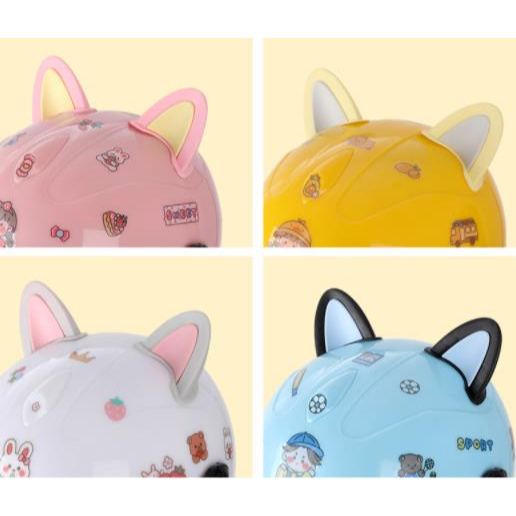 Bộ 2 Mũ Bảo Hiểm Tai Mèo Dễ Thương Thông Dụng Trang Trí Mũ Bảo Hiểm