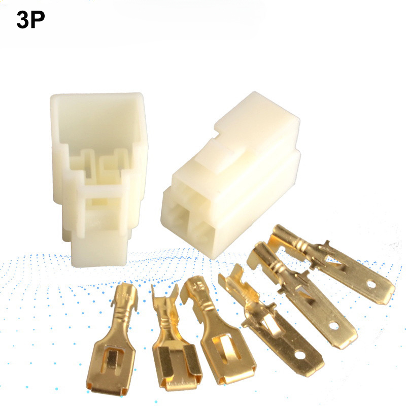 1 Bộ Đầu Nối Dây Điện 6.3mm 1 / 2 / 3 / 4 / 6 pin 6.3