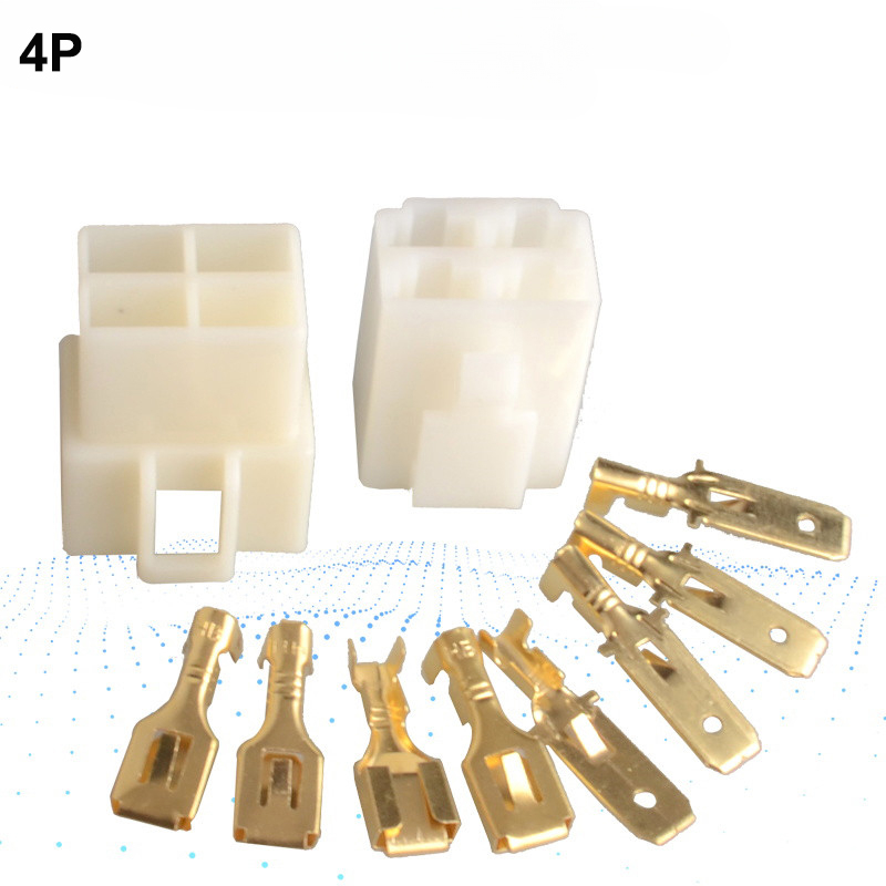 1 Bộ Đầu Nối Dây Điện 6.3mm 1 / 2 / 3 / 4 / 6 pin 6.3