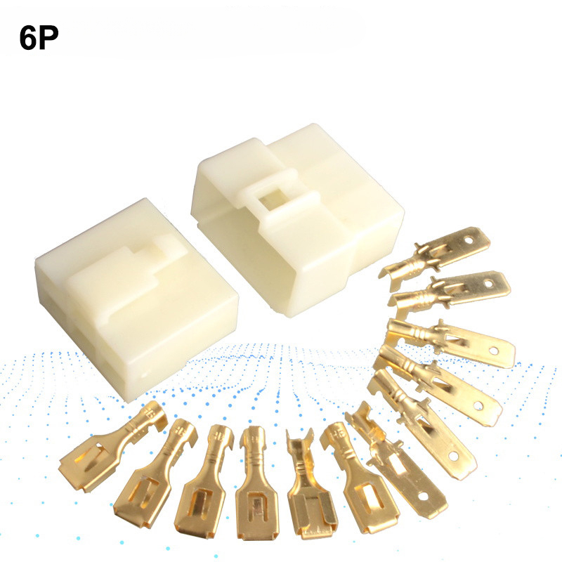 1 Bộ Đầu Nối Dây Điện 6.3mm 1 / 2 / 3 / 4 / 6 pin 6.3