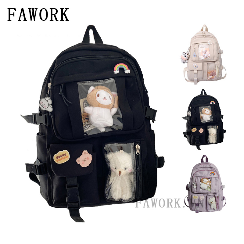 FAWORK phiên bản Hàn Quốc mới của học sinh trung học và sinh viên đại học Harajuku ulzzang trong phong cách ba lô all-matc