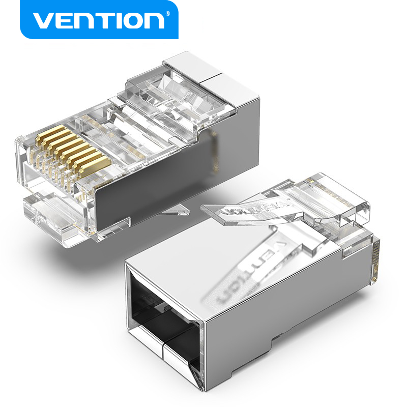 Đầu cắm Cat6 RJ45 VENTION nối 8P8C cho dây cáp nối mạng cơ bản thiết kế trong suốt tiện dụng