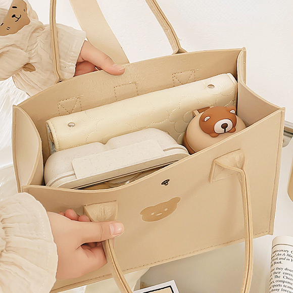 Dễ Thương Túi Xách Tay Hình Vuông Bằng Vải Nỉ Kích Thước Siêu Đáng Yêu Phong Cách Hàn Quốc Cho Nữ Có