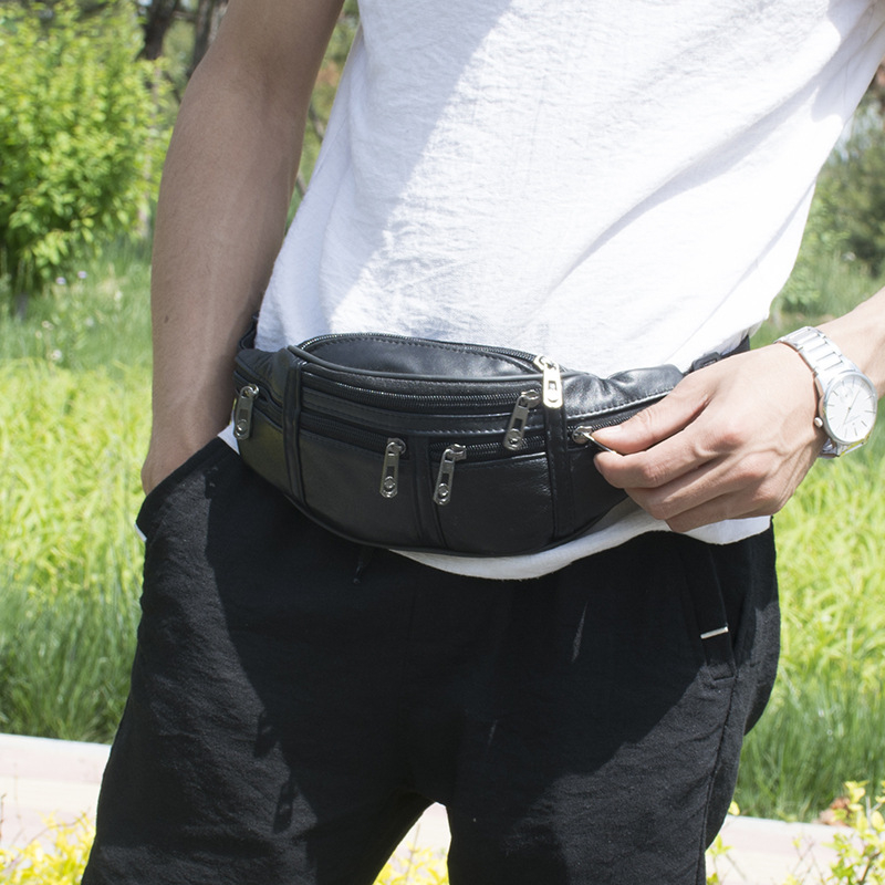 Túi Đeo Hông Bằng Da Thật Chống Thấm Nước Thời Trang Cho Nam zc300