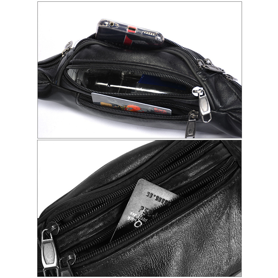 Túi Đeo Hông Bằng Da Thật Chống Thấm Nước Thời Trang Cho Nam zc300
