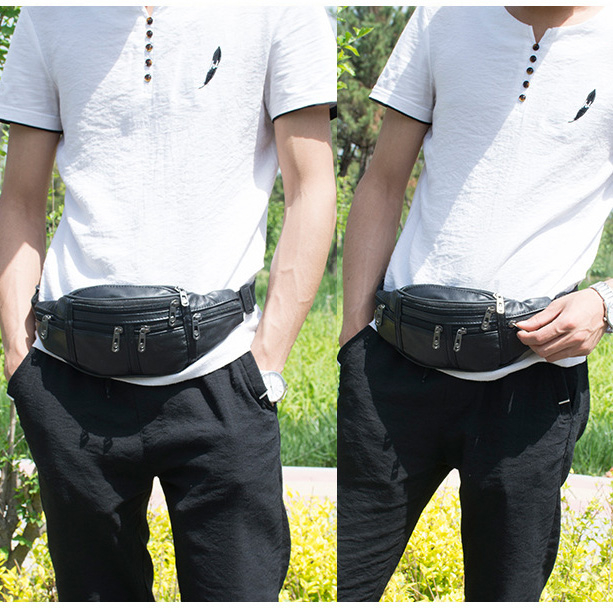 Túi Đeo Hông Bằng Da Thật Chống Thấm Nước Thời Trang Cho Nam zc300