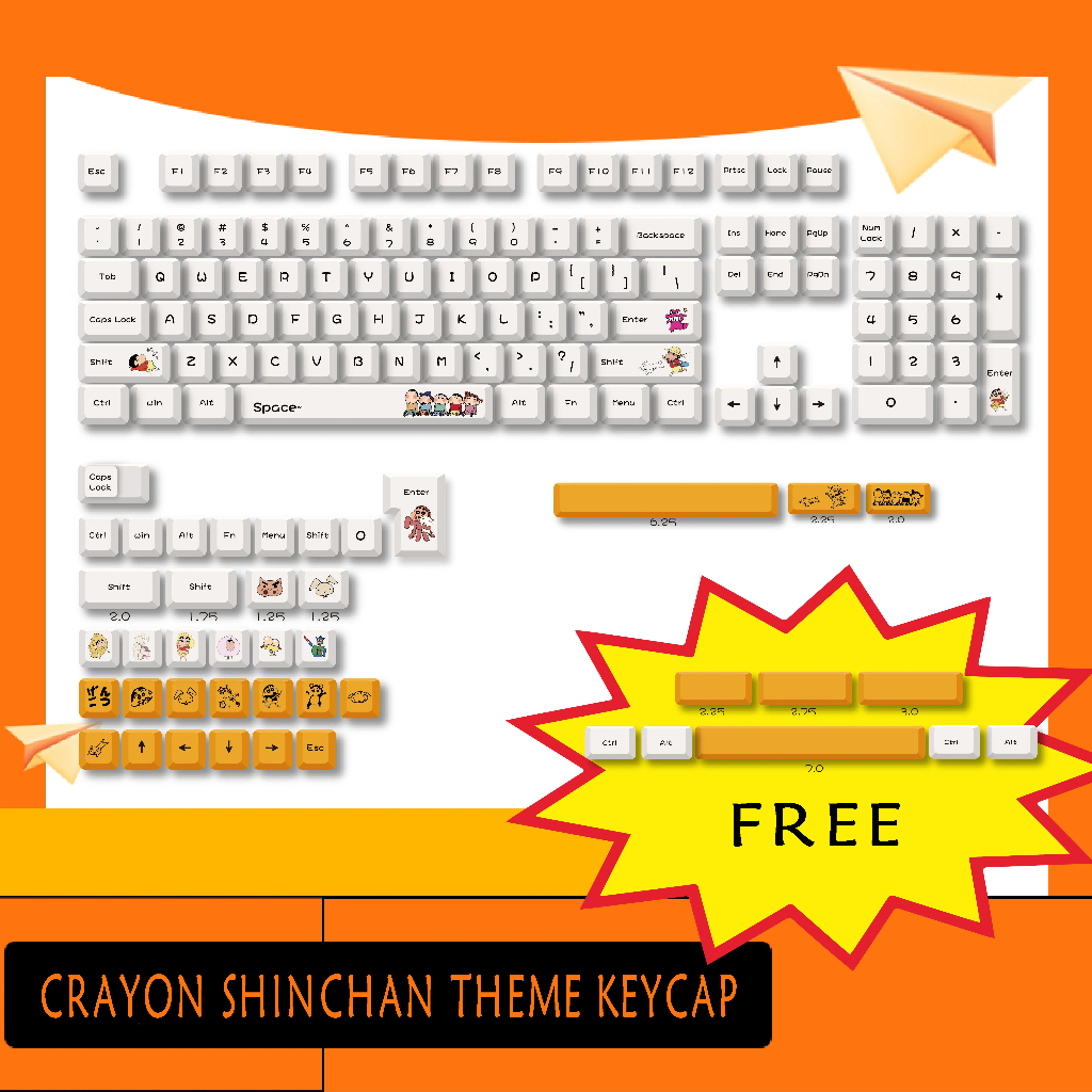 Bàn Phím Cơ 147 Phím Hình Cậu Bé Bút Chì Shin-Chan