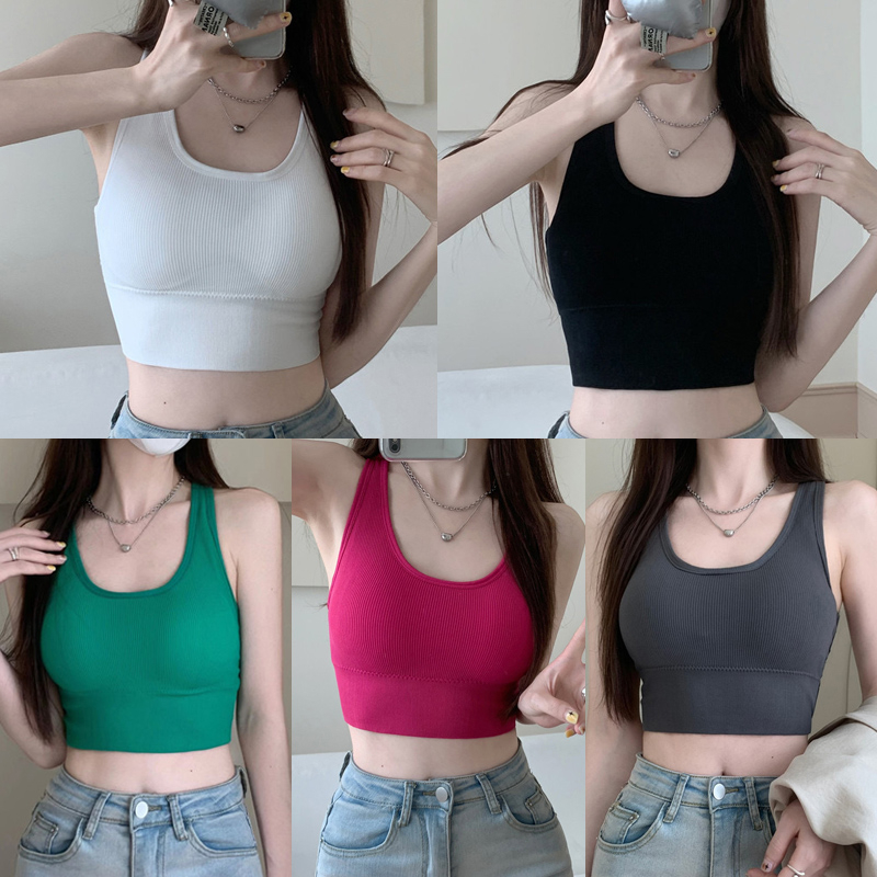 Áo hai dây hở lưng chéo gợi cảm mùa hè Áo ba lỗ mỏng không tay màu trơn cho nữ drn