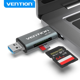 Đầu đọc thẻ nhớ SD và TF Vention 2 đầu USB 2.0/3.0 tiện dụng