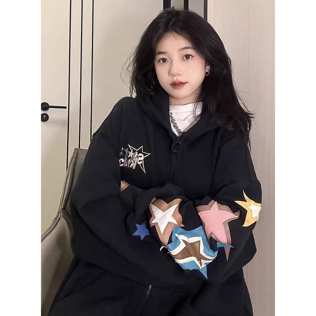 SOERVIMY Áo Khoác Nữ America Vintage Dáng Lửng Ulzzang Style áo hoodie 2023NEW Au1104