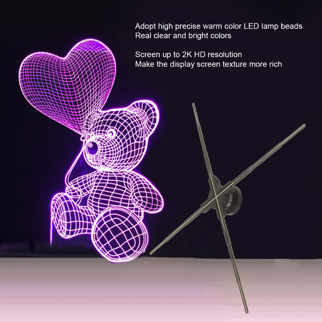 ▲Quạt hình ba chiều 3D Máy chiếu WiFi 30 7x30 7in LED độ phân giải 2000x928 cho màn quảng cáo 100‑240V