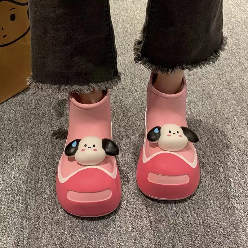 Ủng Đi Mưa/Giày Bốt đi mưa Đế Mềm Chống Trượt In Hình hoạt hình Dễ Thương Thời Trang Mùa Hè Nữ