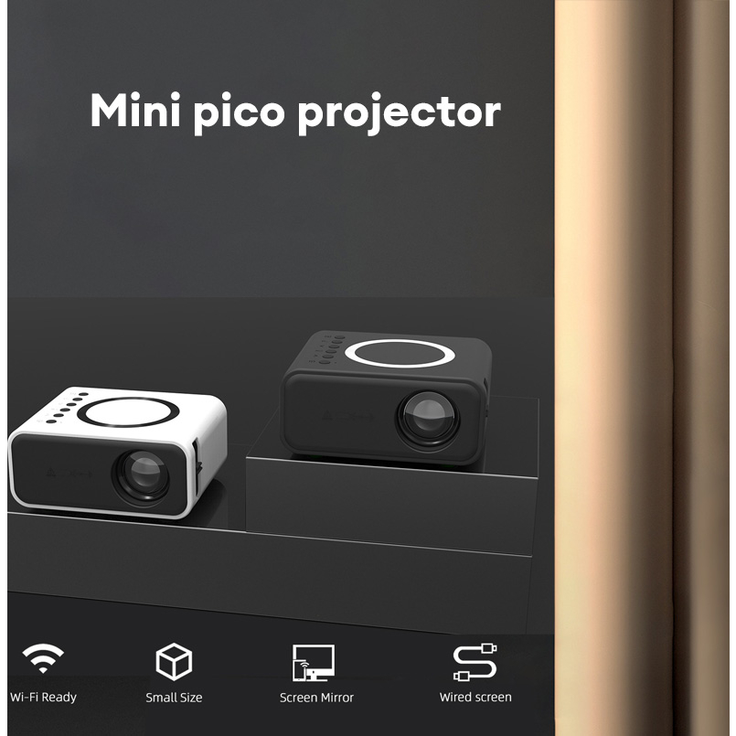 KANGJIA Máy chiếu mini cầm tay tại nhà Máy chiếu điện thoại không dây gia đình nhỏ