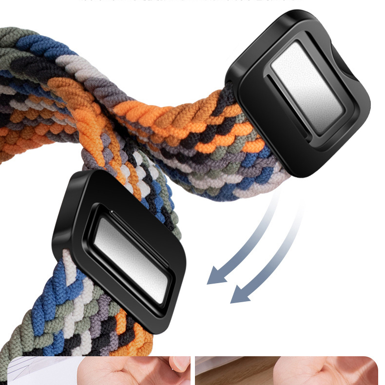 Dây Đeo nylon Khóa Nam Châm Cho Đồng Hồ Thông Minh samsung galaxy watch 6 5 4 3 classic pro 44mm 40mm 41mm watch5 pro 45mm watch6 47mm 43mm