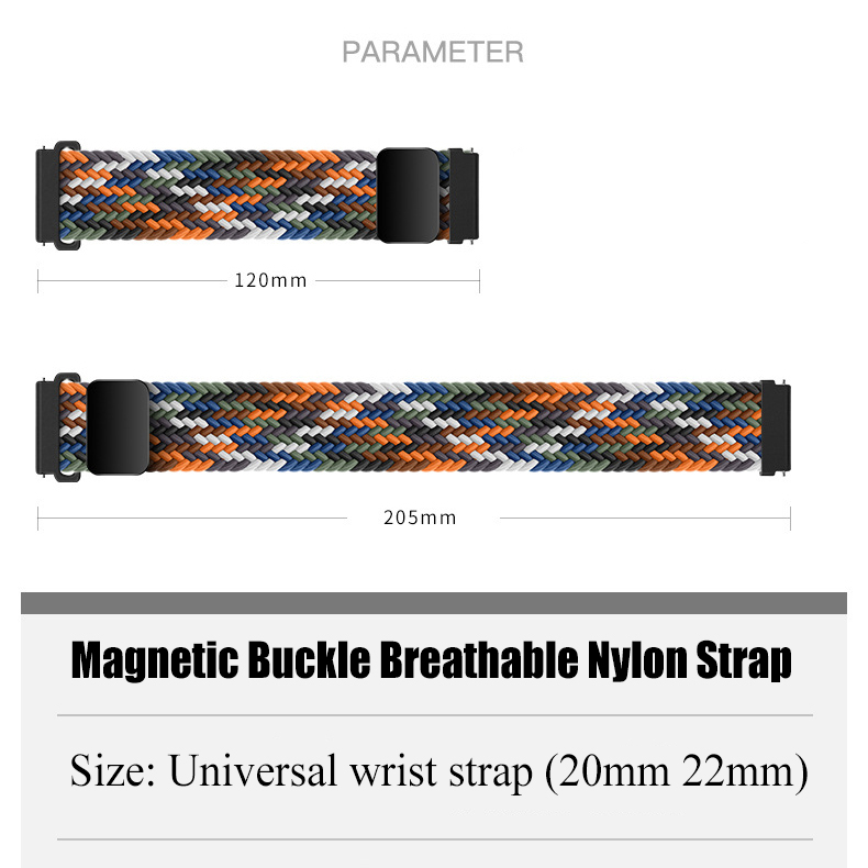 Dây Đeo nylon Khóa Nam Châm Cho Đồng Hồ Thông Minh samsung galaxy watch 6 5 4 3 classic pro 44mm 40mm 41mm watch5 pro 45mm watch6 47mm 43mm