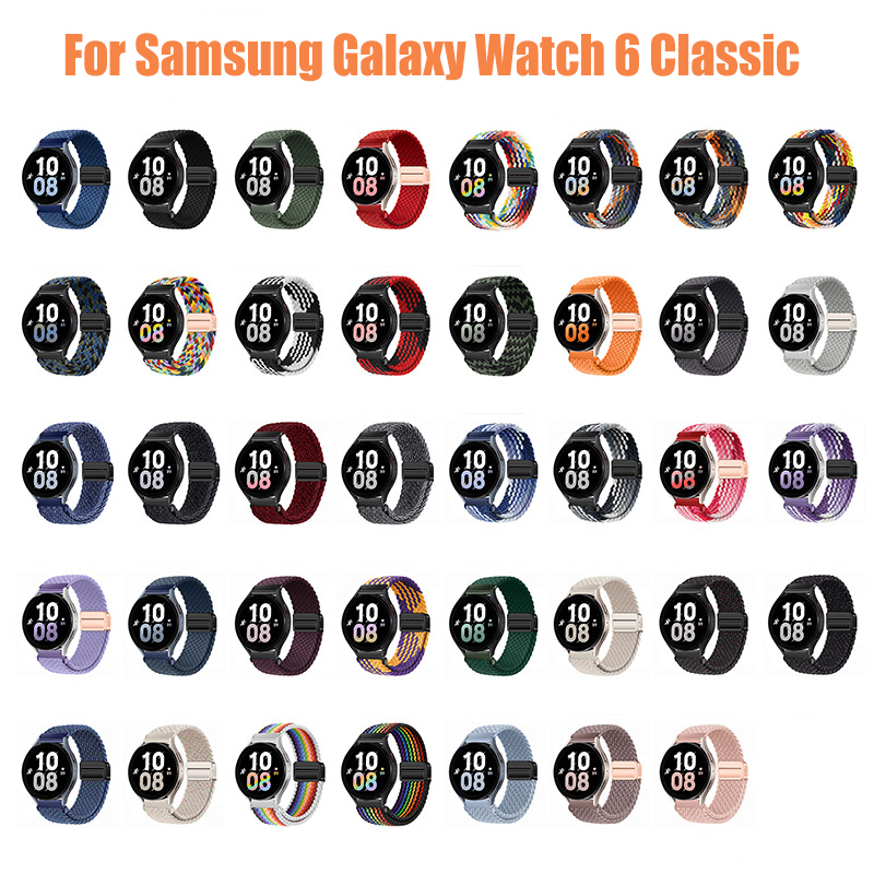 Dây Đeo nylon Khóa Nam Châm Cho Đồng Hồ Thông Minh samsung galaxy watch 6 5 4 3 classic pro 44mm 40mm 41mm watch5 pro 45mm watch6 47mm 43mm