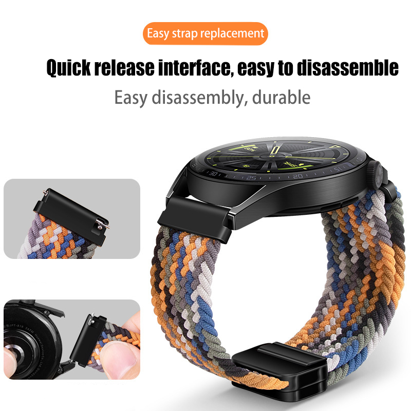 Dây Đeo nylon Khóa Nam Châm Cho Đồng Hồ Thông Minh huawei gt 4 3 2 2e pro new gt3 gt2 46mm 42mm