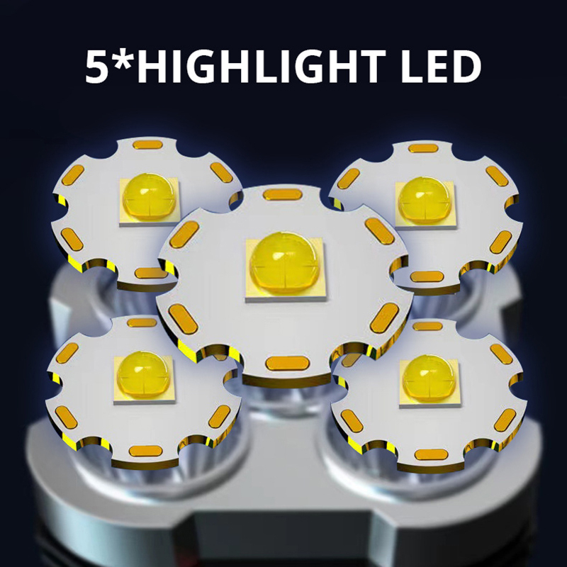 Đèn Pin led cob 5 Lõi Sạc usb Đa Năng
