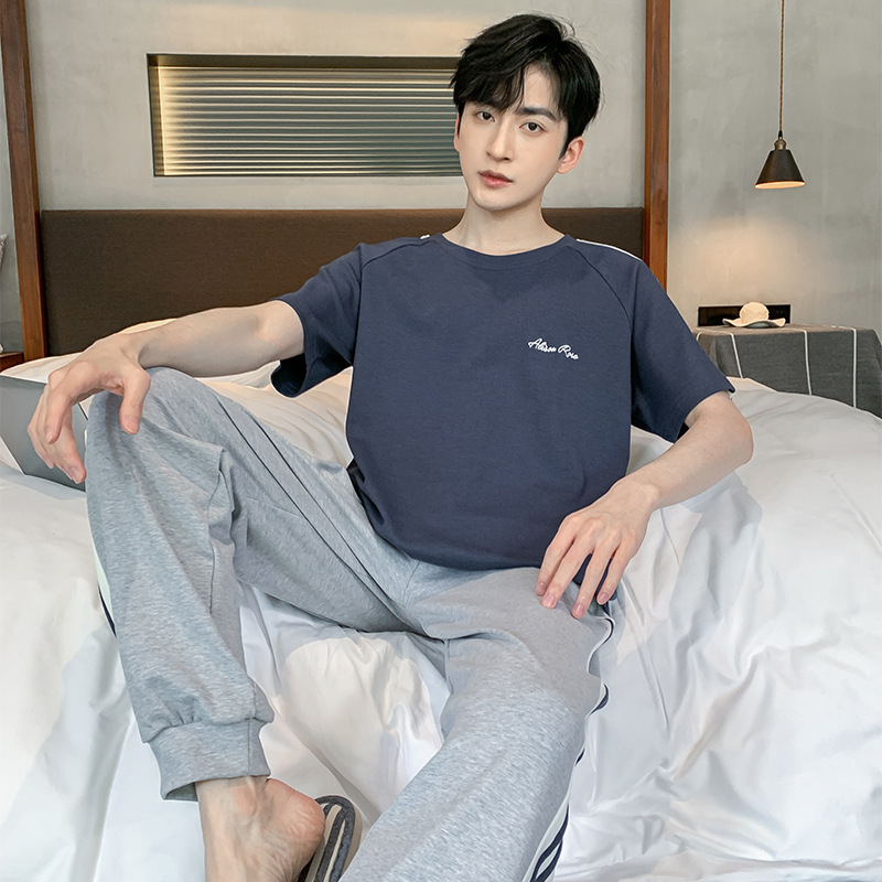 Bộ Đồ Ngủ Tay Ngắn Chất cotton plus size Thời Trang Mùa Hè Cho Nam