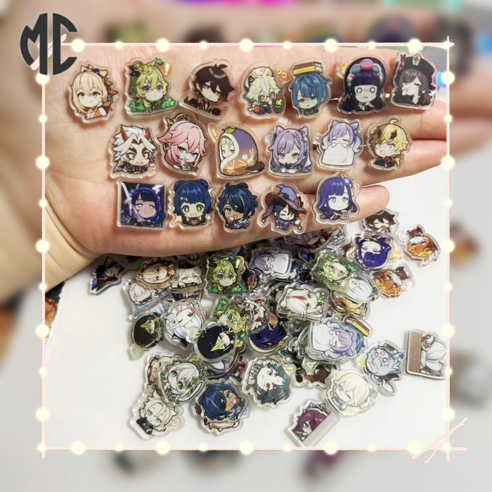 5 Miếng dán acrylic MARK COURT kiểu dáng anime hoạt hình 2cm chất lượng cao