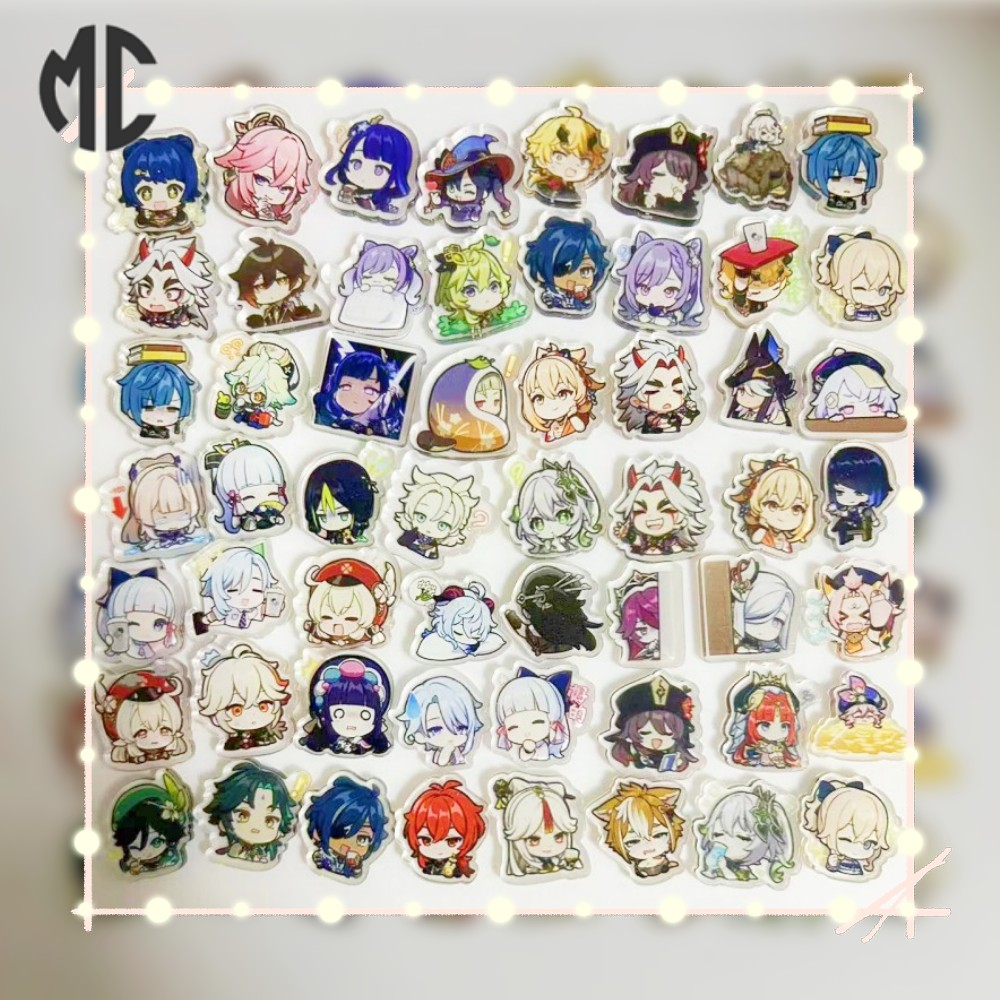 5 Miếng dán acrylic MARK COURT kiểu dáng anime hoạt hình 2cm chất lượng cao