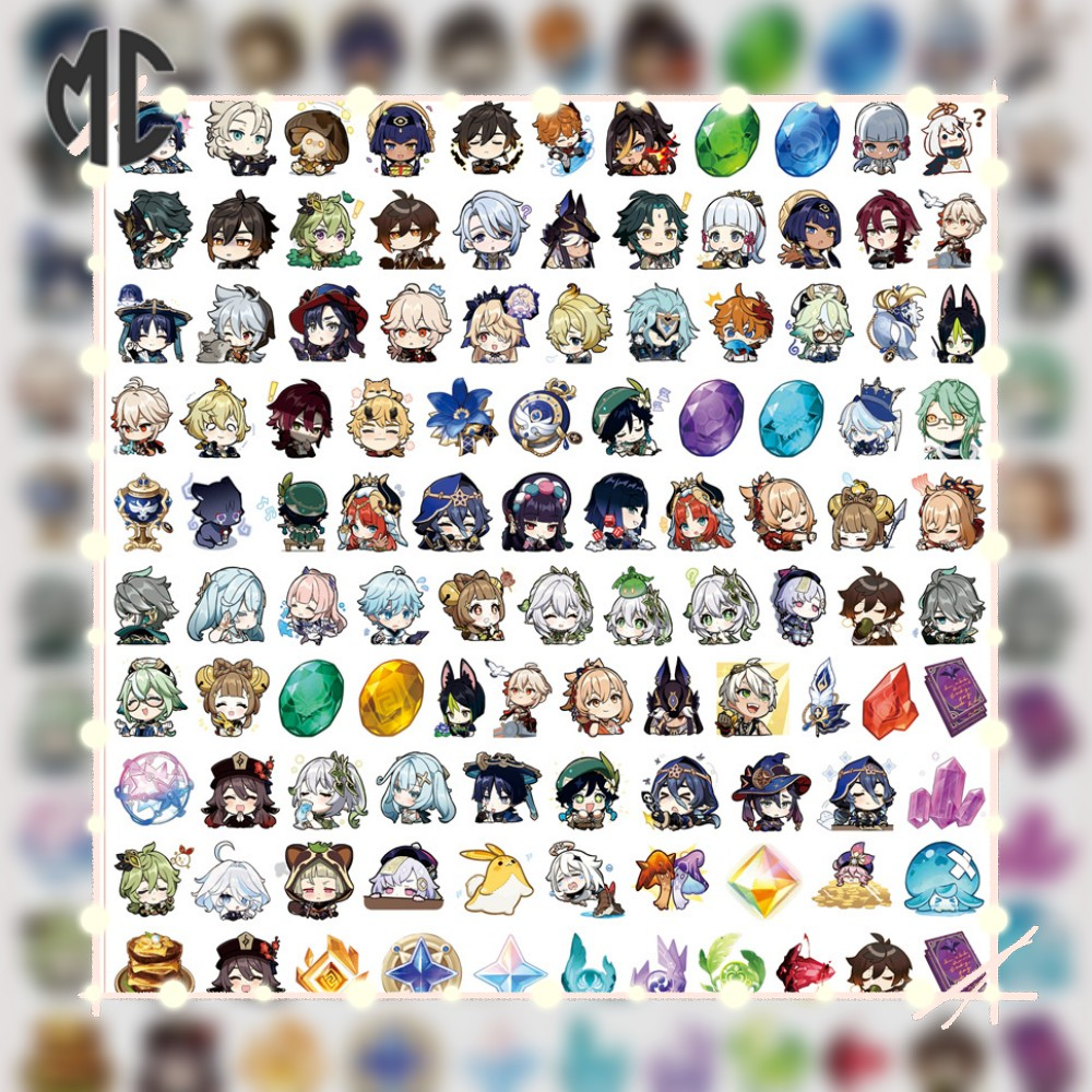 5 Miếng dán acrylic MARK COURT kiểu dáng anime hoạt hình 2cm chất lượng cao