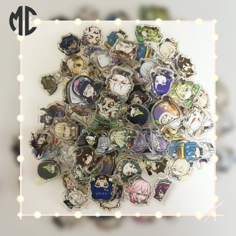 Tượng Hoạt Hình Thủ Công Hai Lớp 2cm  genshin merchandise Bằng acrylic Trong Suốt Hai Lớp