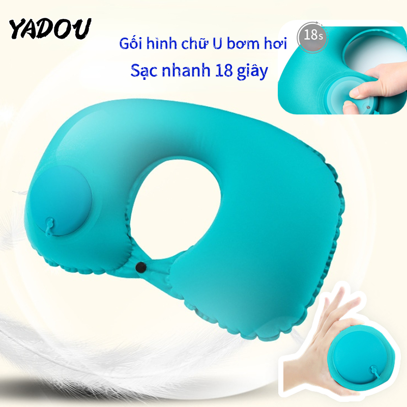 Yadou Gối Bơm Hơi Tự Động Hình Chữ u Tiện Dụng Khi Đi Du Lịch