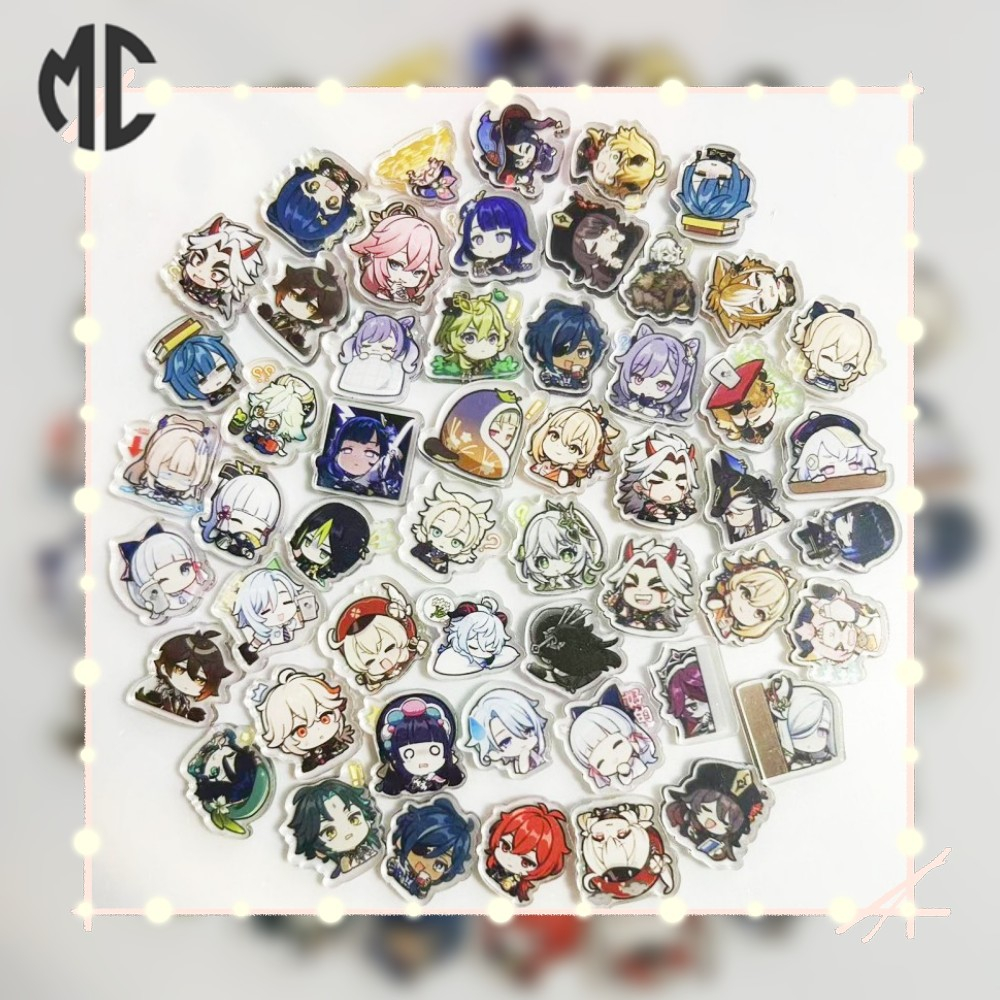 Tượng Hoạt Hình Thủ Công Hai Lớp 2cm  genshin merchandise Bằng acrylic Trong Suốt Hai Lớp