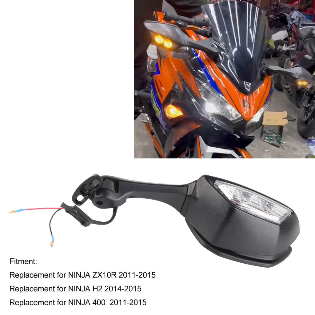 Gương chiếu hậu xe máy có đèn xi nhan LED thay thế cho NINJA ZX10R 2011‑2015