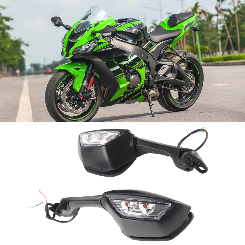 Gương chiếu hậu xe máy có đèn xi nhan LED thay thế cho NINJA ZX10R 2011‑2015