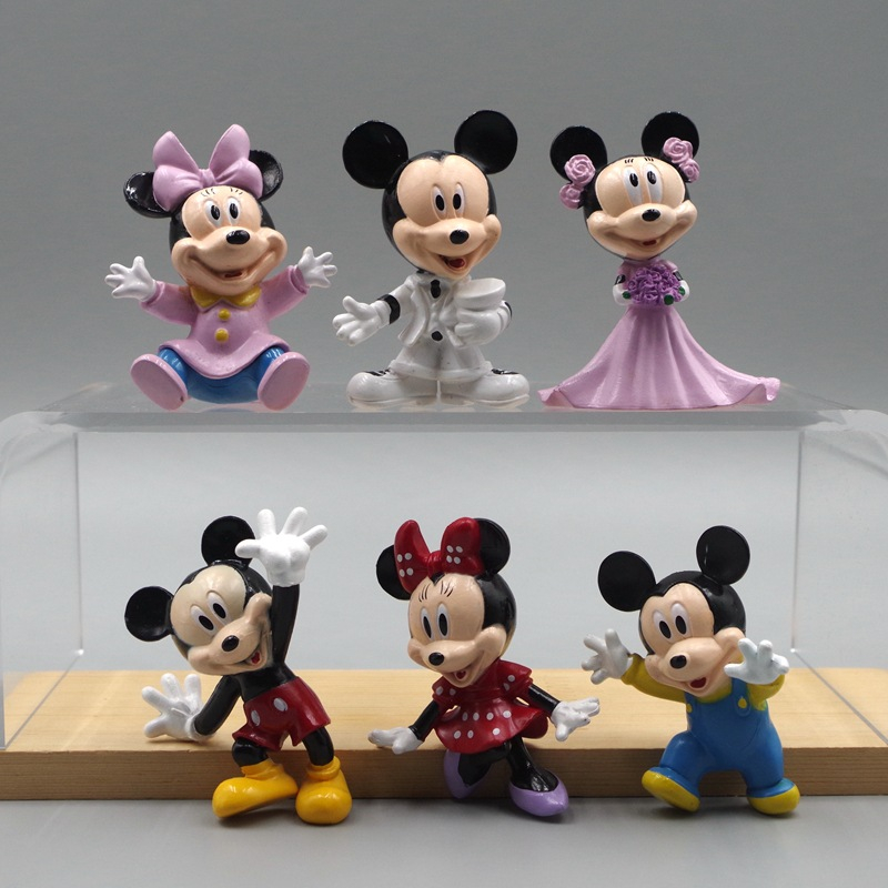DISNEY Set 6 Mô Hình Chuột mickey minnie Dễ Thương