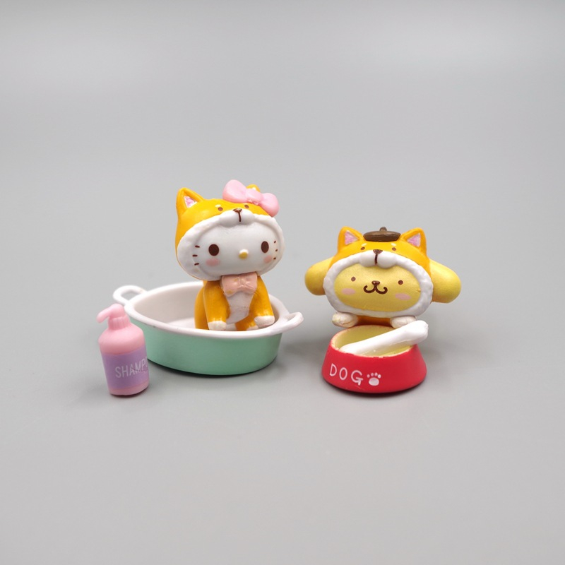 SANRIO Set 6 Mô Hình Mô Phỏng Nhân Vật Phim Hoạt Hình hello kitty kuromi my melody Cinnamoroll 2-3cm