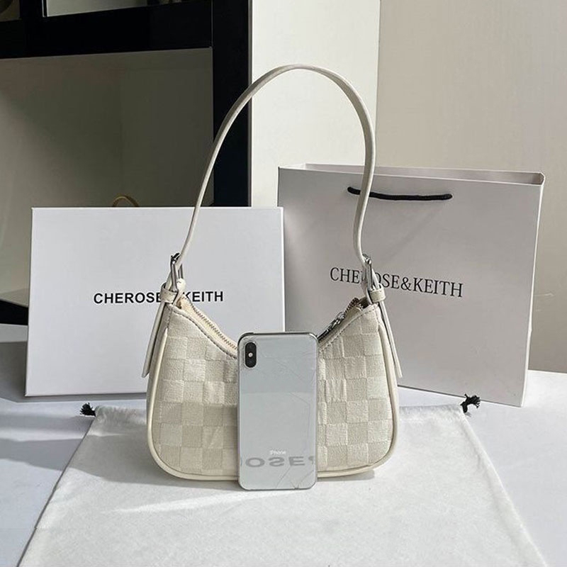 Túi Xách Da Pu Màu Kem