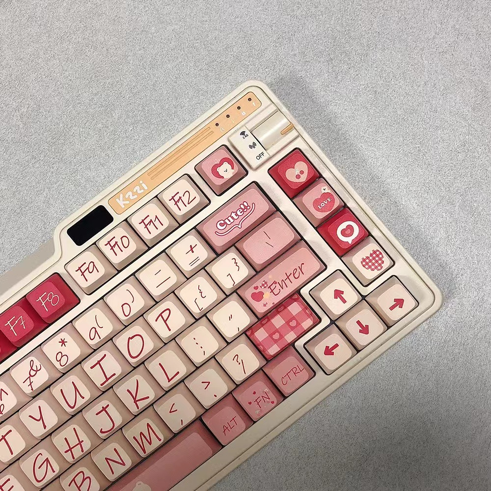 Keycaps Gấu May Mắn, 126 Phím Keycaps PBT MDA/XDA Profile DYE-SUB Keycaps GMK Cá Tính Cho Bàn Phím Cơ