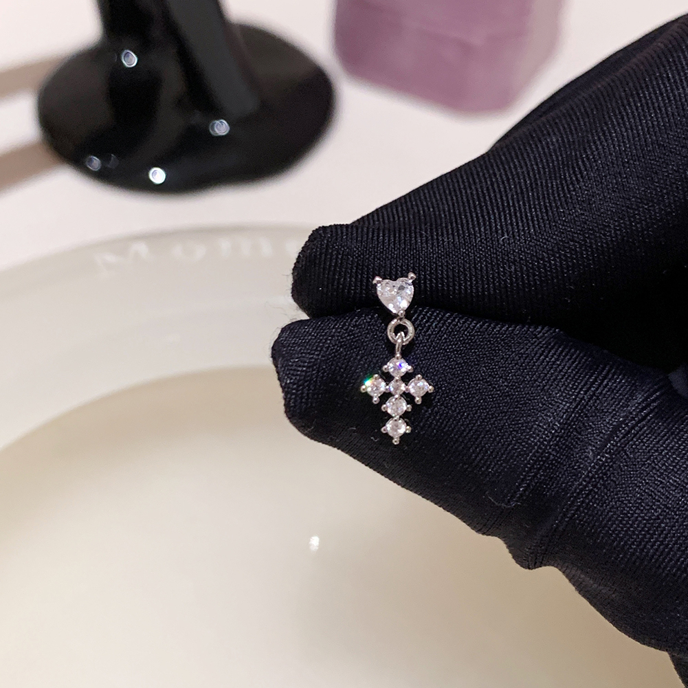 Bông Tai Thép Titan g23 Hình Đũa Thần Thạch Anh Tím