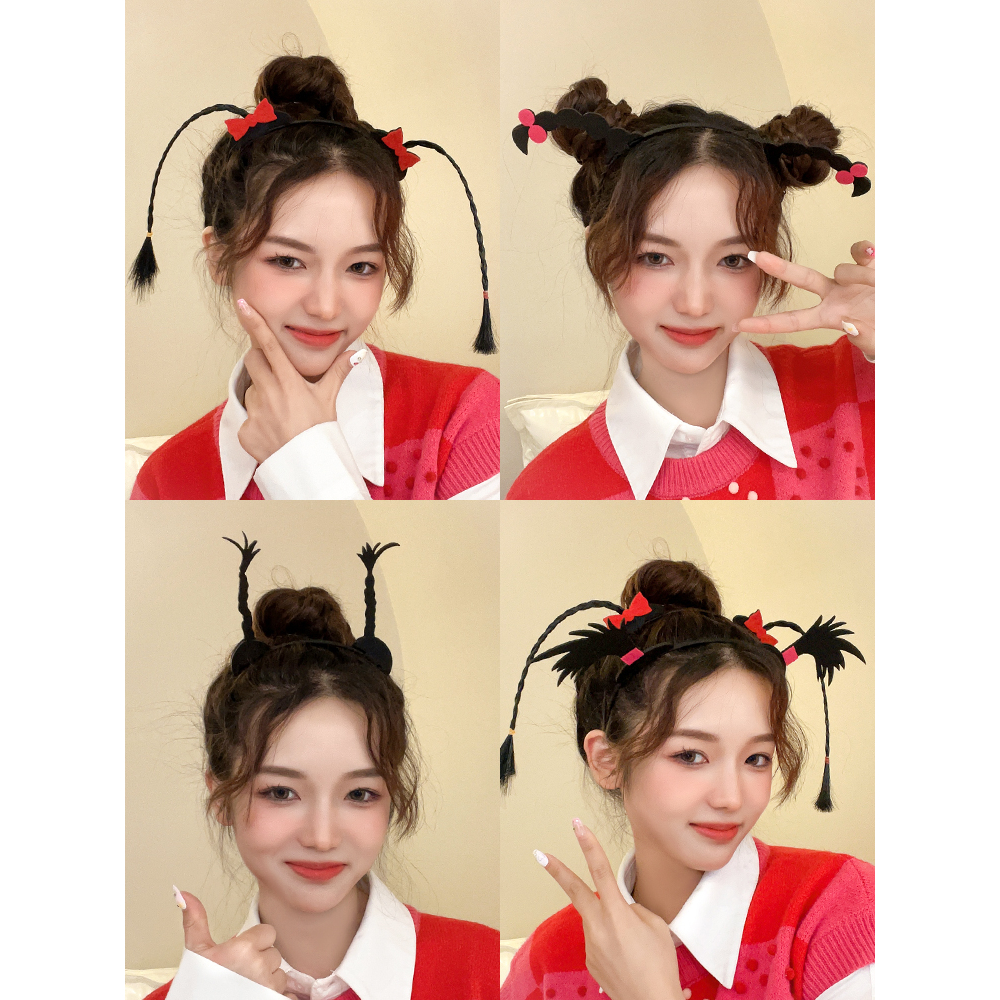 Băng Đô Cài Tóc Rửa Mặt Hình Cây Xấu Xí Nhỏ Dễ Thương Sáng Tạo Vui Nhộn Dùng Hóa Trang Tiệc halloween