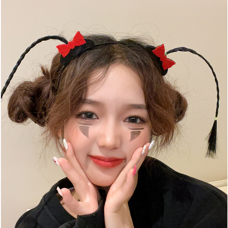 Băng Đô Cài Tóc Rửa Mặt Hình Cây Xấu Xí Nhỏ Dễ Thương Sáng Tạo Vui Nhộn Dùng Hóa Trang Tiệc halloween