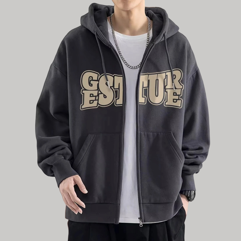 áo hoodie nam Hoodie zip nam unisex dây kéo có mũ trùm đầu áo khoác đơn giản cộng với kích thước hoodie bigsize