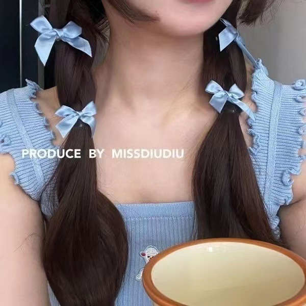 Tự Làm Tại Nhà!Set 5 Kẹp Tóc Đính Nơ Ruy Băng Nhỏ Xinh Xắn Dễ Thương 1k