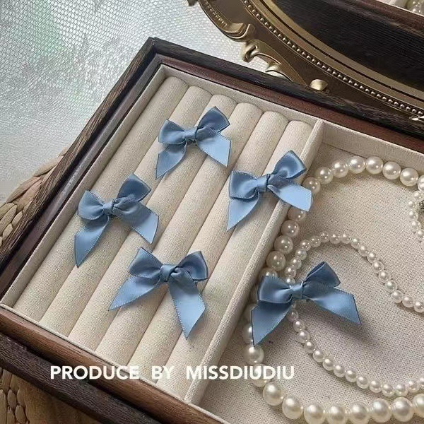 Tự Làm Tại Nhà!Set 5 Kẹp Tóc Đính Nơ Ruy Băng Nhỏ Xinh Xắn Dễ Thương 1k