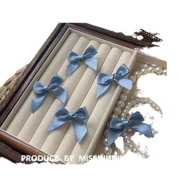 Tự Làm Tại Nhà!Set 5 Kẹp Tóc Đính Nơ Ruy Băng Nhỏ Xinh Xắn Dễ Thương 1k