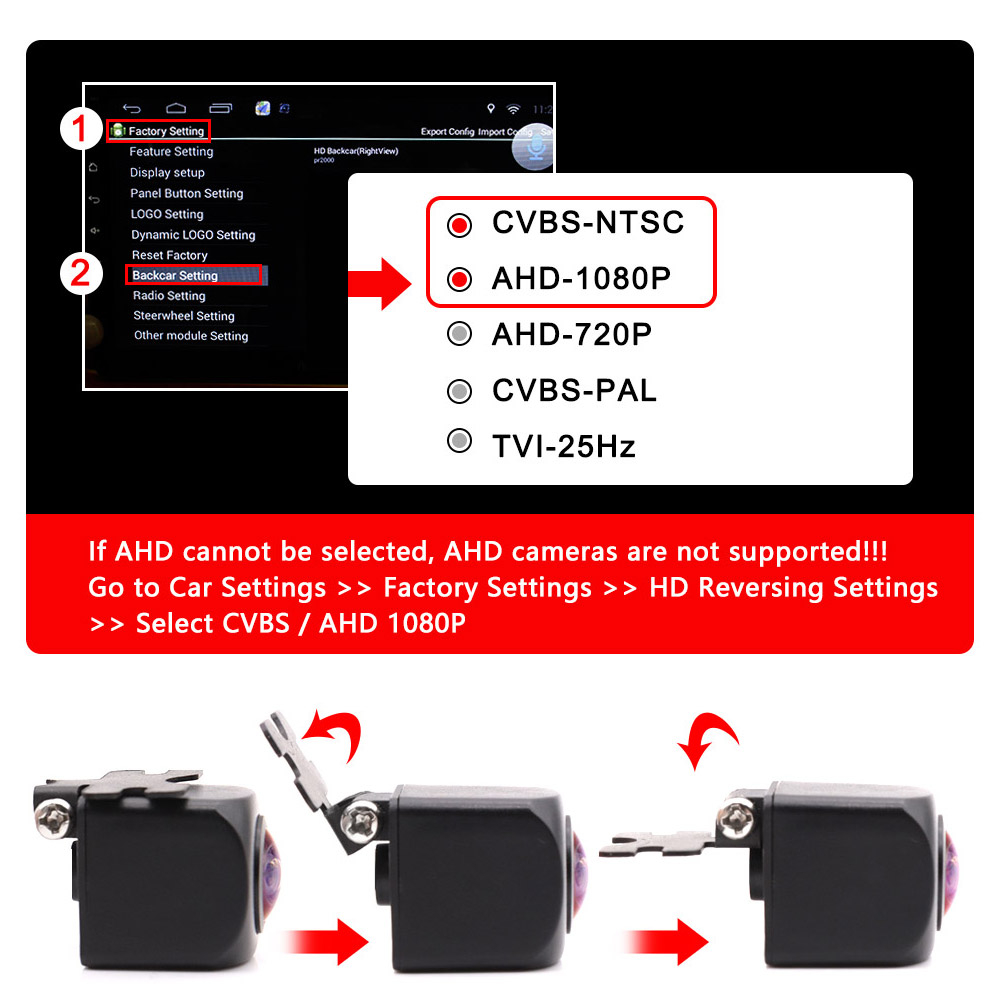 Camera trước Smartour AHD 1080P CCD có ống kính mắt cá Tầm nhìn ban đêm Camera dự phòng đa năng cho máy nghe nhạc màn hình ô tô