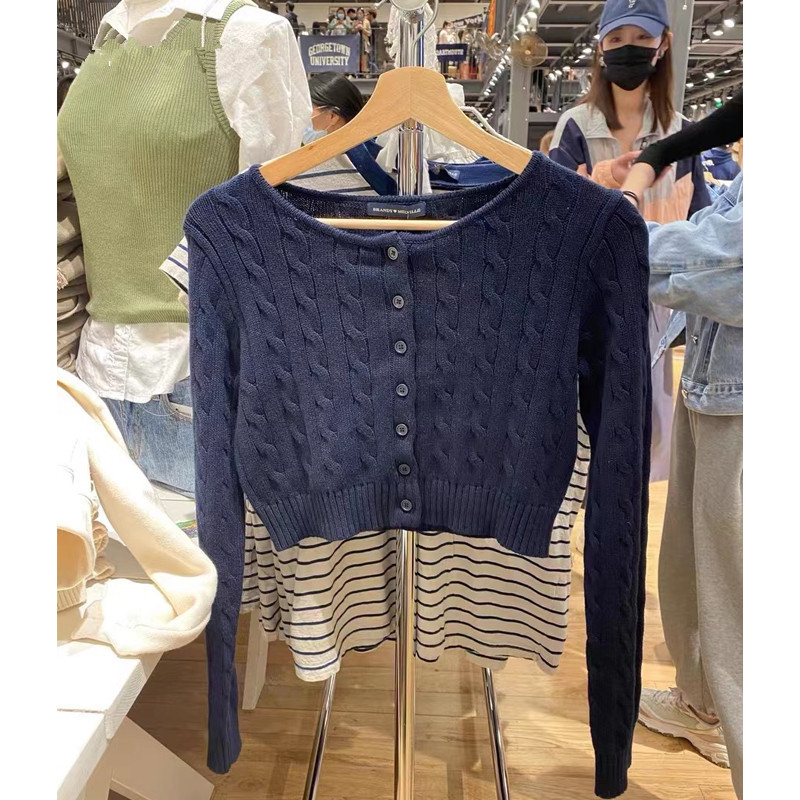 Áo Len Cardigan Nữ Tay Dài Thời Trang Dễ Phối Đồ Nút đơn hàng đầu Áo Len Nữ