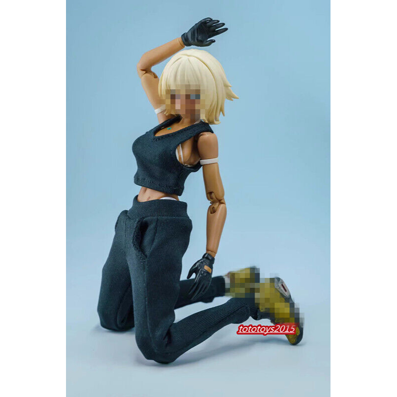 Bộ Áo Khoác vest Và Quần Dài Có Khóa Kéo Màu Đen Dành Cho Mô Hình Nữ 6 '' Tỉ Lệ 1: 12