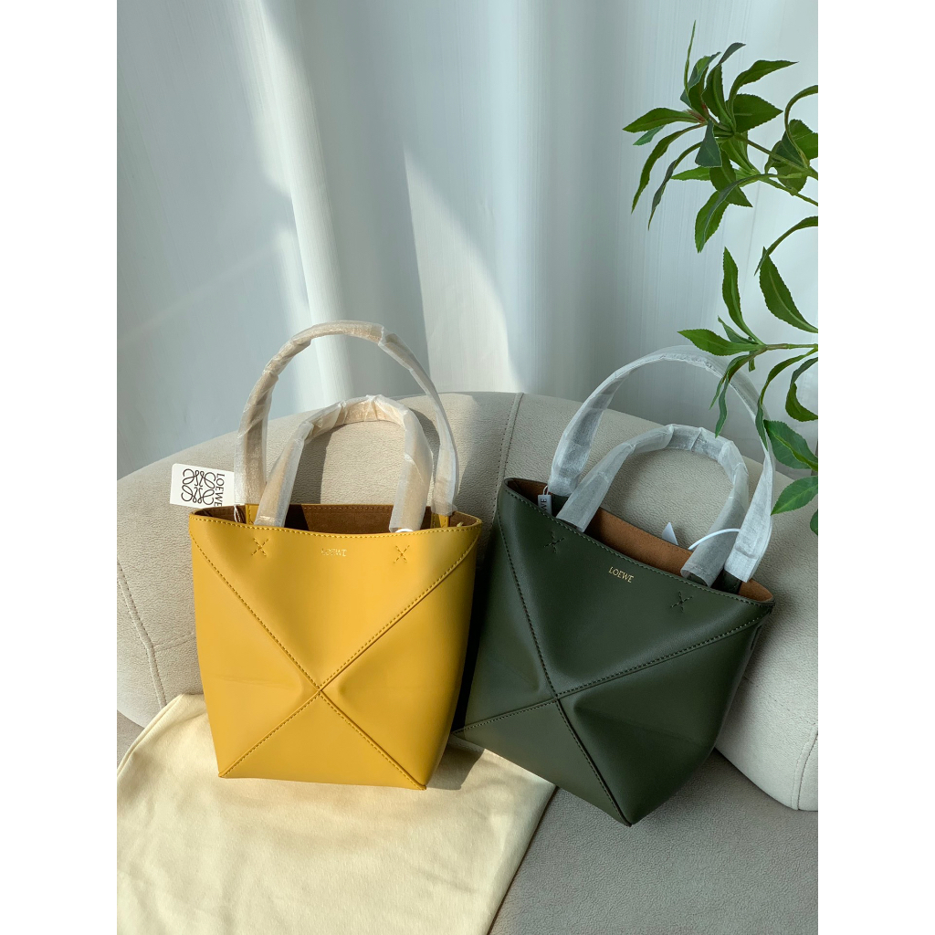Lo * we Túi Xách tote Da Bò Nhỏ Nhắn Lấp Lánh 4 Màu Tùy Chọn