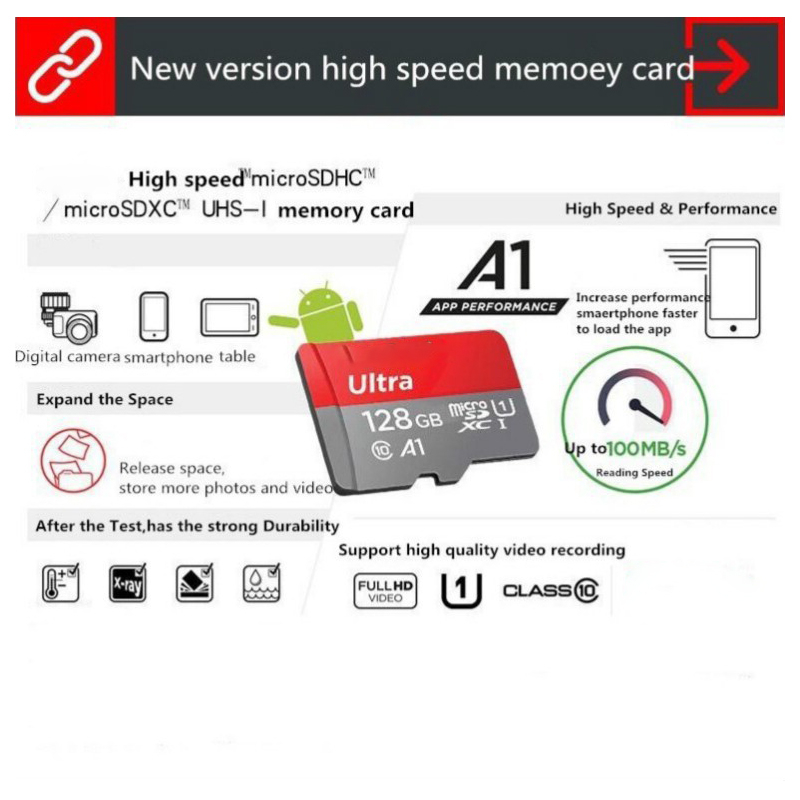 Thẻ Nhớ Ultra SD A1 16GB / 32GB / 64GB / 128GB / 256GB camera micro sd CARD điện thoại sdxc/hc tốc độ cao