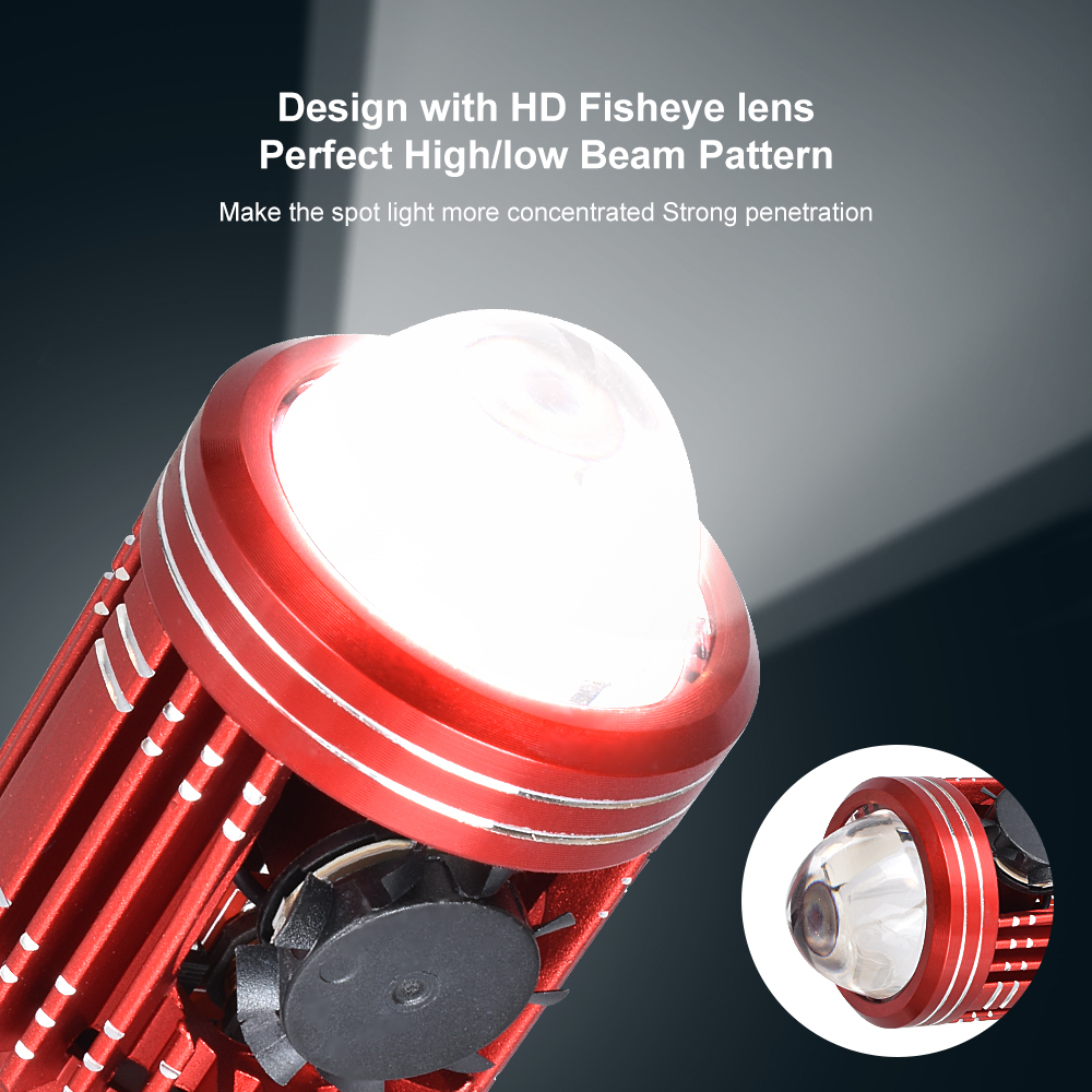 Đèn pha led xe máy30W bi cầu bóng led xe máy tản nhiệt nhanh H4  H6 BA20D Hai Màu thay thế  dùng cho xe moto chuyên dụng